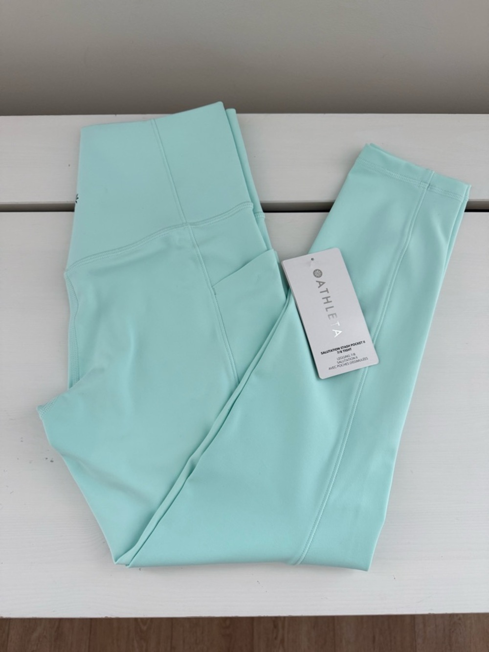Athleta Salutation Stash Pocket II 7/8 Tight Mint Green Size Small NWT